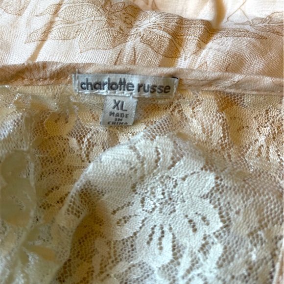 Charlotte Russe XL Lace Overlay Dress Light Pink Nude Knee Length sleeveless - Picture 2 of 5